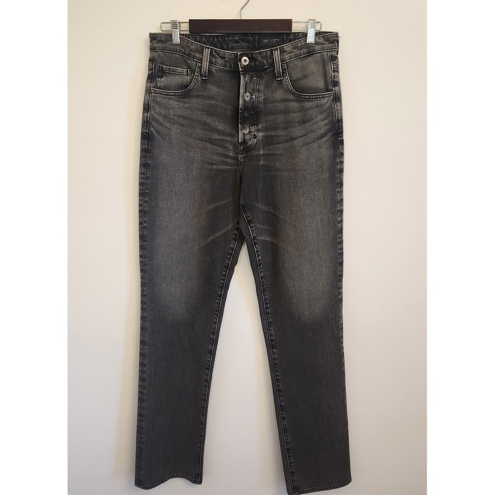AG Adriano Goldschmied Mens Jeans Slim Fit Button Fly Black‎ Wash 32X34